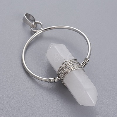 Natural Quartz Crystal Double Terminated Pointed Pendants G-G771-A07-1