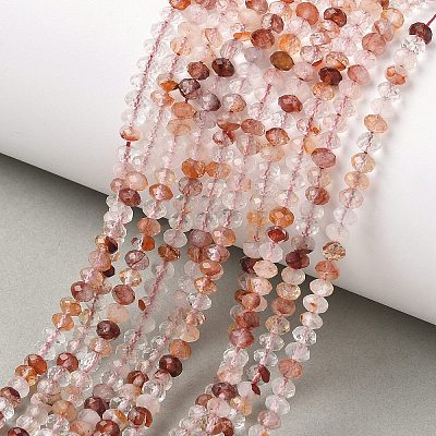 Natural Hematoid Quartz/Ferruginous Quartz Beads Strands G-Z161-C01-4x3mm-1