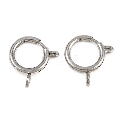 304 Stainless Steel Spring Ring Clasps STAS-B095-05G-P-1