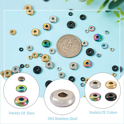 60Pcs 12 Style 304 Stainless Steel Spacer Beads STAS-PJ0001-34-1