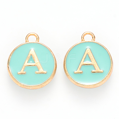Golden Plated Alloy Enamel Charms X-ENAM-S118-05A-1
