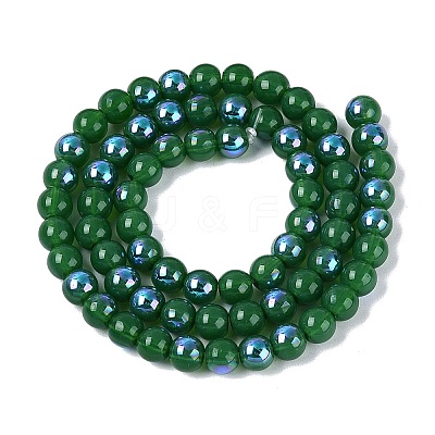 Electroplate Opaque Glass Beads Strands EGLA-Q132-6MM-01C-17-1
