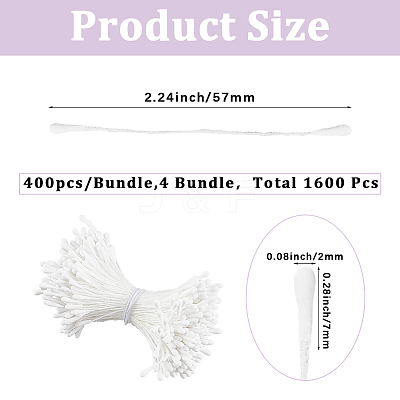 Gypsum with Cotton Cord Artificial Flower Core LS-DIY-WH20007-36A-09-1