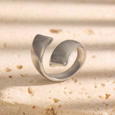Irregular 304 Stainless Steel Open Cuff Rings WG786FB-01-1