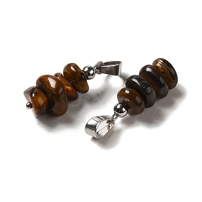 Natural Tiger Eye Chip Pendants G-H307-07P-02-1