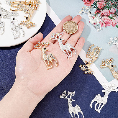 18Pcs 3 Colors Alloy Rhinestone Filigree Joiners PALLOY-AR0001-30-1
