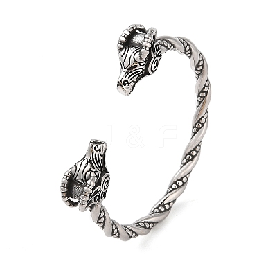 Viking 304 Stainless Steel Open Cuff Bangles for Men BJEW-U001-07G-G-1