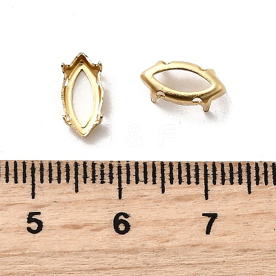Horse Eye Brass Sew on Prong Settings KK-N0084-A03-5x10G-1