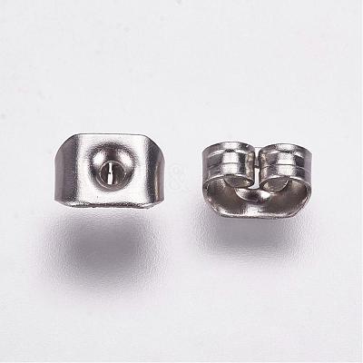 Tarnish Resistant 316 Surgical Stainless Steel Ear Nuts STAS-F117-01P-1