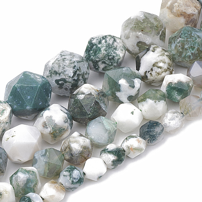 Natural Tree Agate Beads Strands G-S332-8mm-010-1