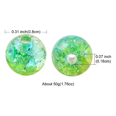 50G Transparent Crackle Acrylic Beads CACR-YW0001-01E-1