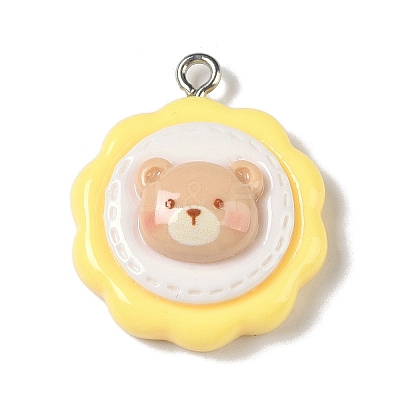 Opaque Resin Pendants RESI-S403-04B-1