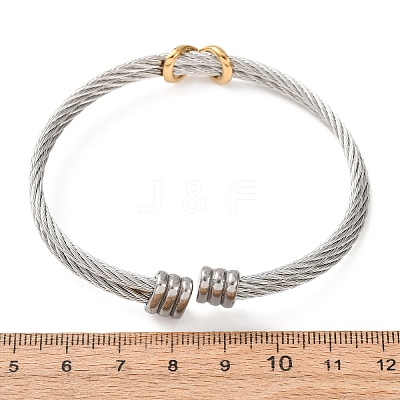 Duo Tone 304 Stainless Steel Infinity Twisted Open Cuff Bangles for Women SA-CBA2192-04GP-1