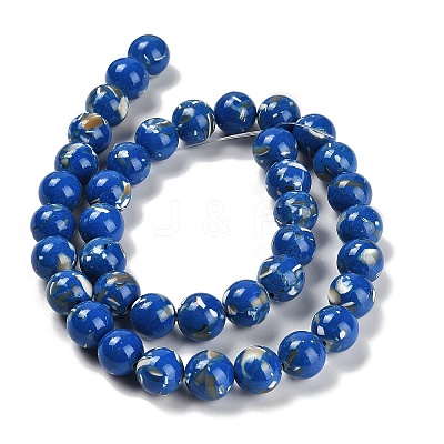 Assembled Synthetic Stone and Trochus Shell Beads Strands G-B128-08D-05-1