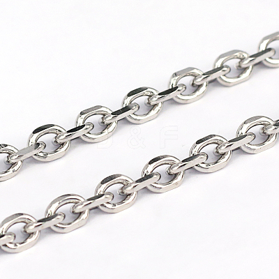 Non-Tarnish 304 Stainless Steel Cable Chains X-CHS-L001-68-1.2mm-1