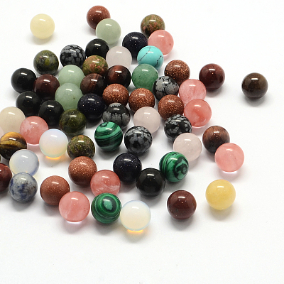Round Natural & Synthetic Mixed Stone Beads G-Q450-17-1
