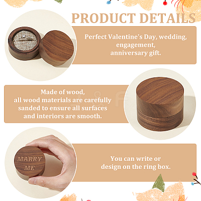 Round Wood Rings Storage Boxes AJEW-WH0166-16B-1