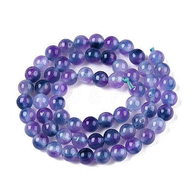 Dyed Natural White Jade Beads Strands G-T138-6mm-210-4-1