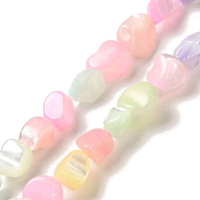 Rainbow Color Dyed Natural Freshwater Shell Beads Strands SHEL-G018-02E-1