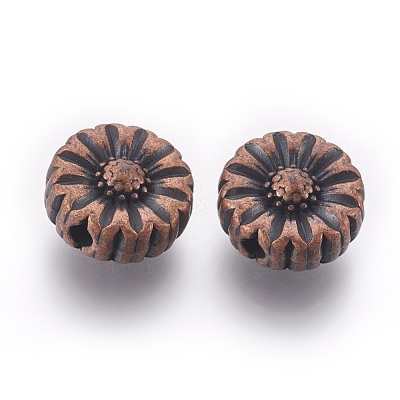 Tibetan Style Alloy Flower Beads TIBEP-GC190-R-NR-1