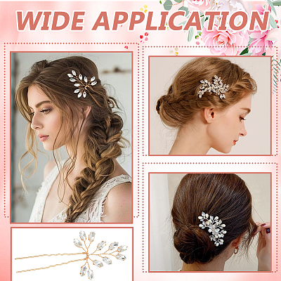 6Pcs Alloy Rhinestone Hair Sticks for Women OHAR-FG0001-08KCG-1