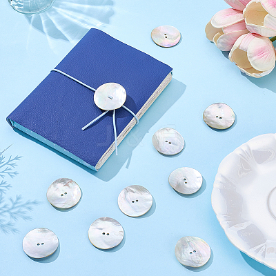 20Pcs 2-Hole Natural Shell Buttons BUTT-PH0001-75-1