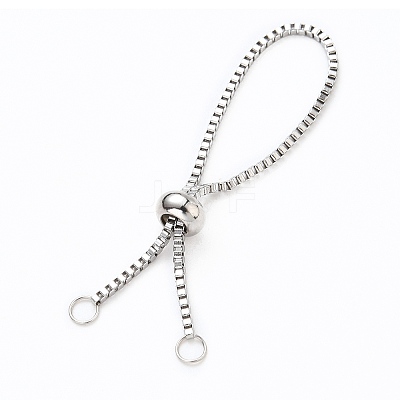 Non-Tarnish Adjustable 316 Surgical Stainless Steel Box Chain Slider Ring Making X-AJEW-JB00775-01-1