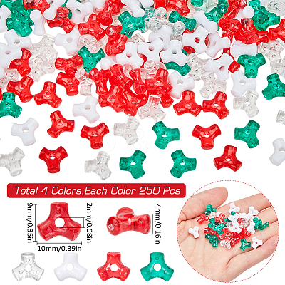 1000Pcs 4 Colors Plastic Beads KY-SC0002-20-1
