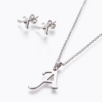 304 Stainless Steel Jewelry Sets SJEW-L141-052A-1