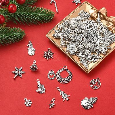 74Pcs 73 Style Tibetan Style Alloy Pendants FIND-YW0003-37-1