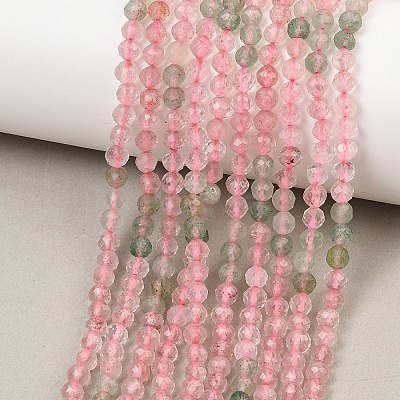 Gradient Color Natural Red and Green Strawberry Quartz Beads Strands GG-NH0007-D02-01-1