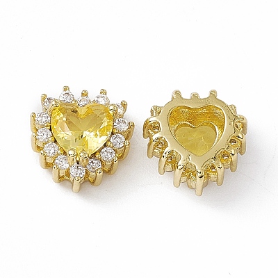 Rack Plating Brass Micro Pave Cubic Zirconia Beads KK-C007-12G-04-1