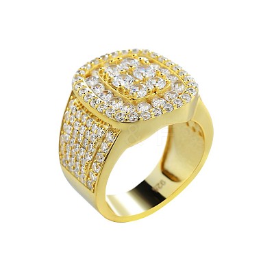 Square Alloy with Crystal Rhinestone Finger Rings FS-WG4A2D8-37-1