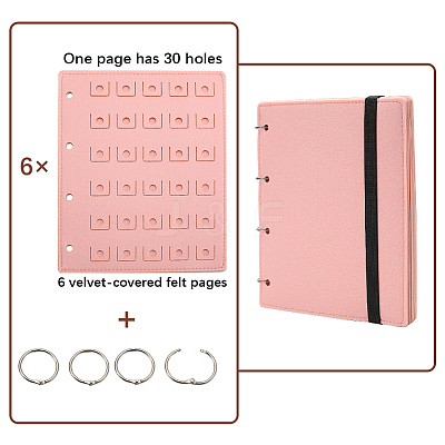 4 Pages Felt Shoe Charms Collection Binder Book AJEW-WH0513-04D-1
