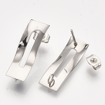 Non-Tarnish 304 Stainless Steel Stud Earring Findings X-STAS-S079-53B-1