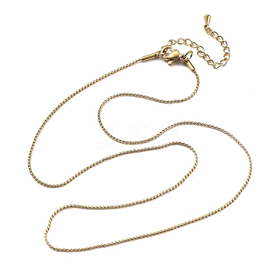 1MM 304 Stainless Steel Serpentine Chain Necklaces for Women Men NJEW-T016-11G-1