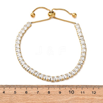 304 Stainless Steel Pave Clear Cubic Zirconia Tennis Bracelets BJEW-G754-03G-02-1
