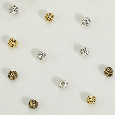 150Pcs 3 Colors Tibetan Silver Beads TIBEB-PA0001-01-1