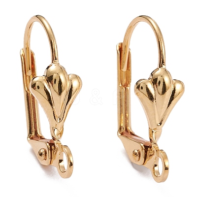 Brass Leverback Earring Findings X-KK-F824-006G-1