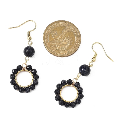 304 Stainless Steel Round Dangle Earrings EJEW-JE06786-02-1