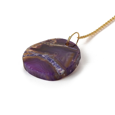 Natural Amethyst Chips & Agate Slice Suncatcher AJEW-C048-01F-1