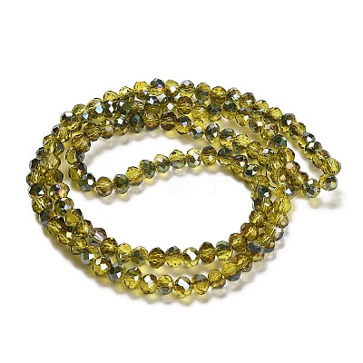 Electroplate Glass Faceted Rondelle Beads Strands EGLA-D020-4x3mm-M-1