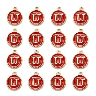Golden Plated Alloy Enamel Charms ENAM-S118-03U-1