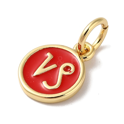 Real 18K Gold Plated Brass Enamel Charms KK-L216-001G-G03-1