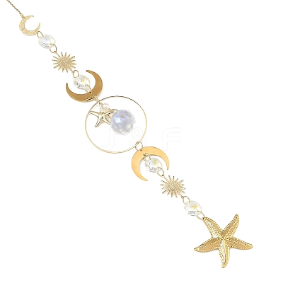 304 Stainless Steel Starfish Hanging Suncatcher HJEW-JM05043-1