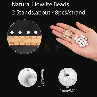 Natural Howlite Beads Strands G-AR0001-96-1