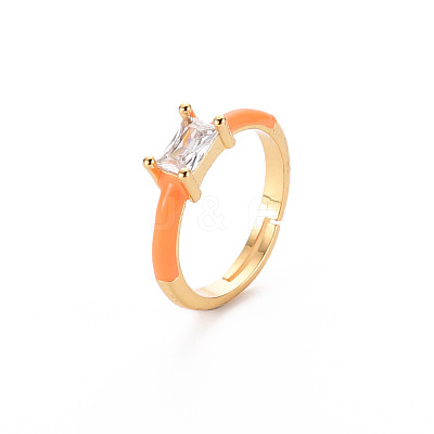 Brass Enamel Cuff Rings RJEW-T016-23H-NF-1