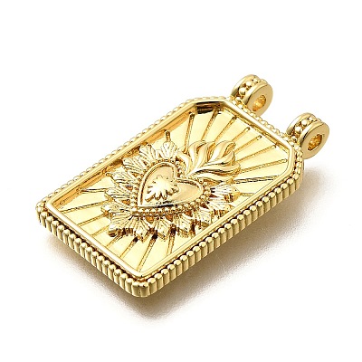 Rectangle Brass Pendants KK-S508-03E-G-1