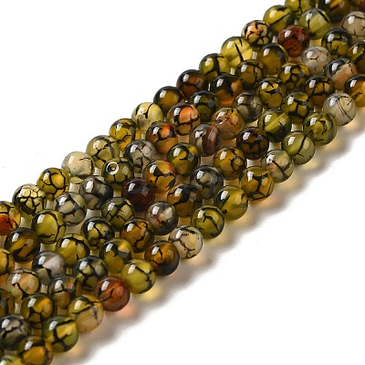 Natural Dragon Veins Agate Beads Strands G-G515-6mm-02A-1