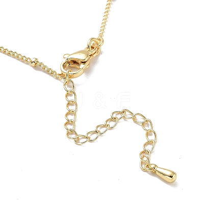 Initial Letter Brass Pendant Necklace LS-NJEW-A015-21G-K-1